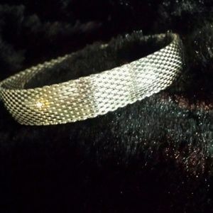 Sterling Silver Mesh Bangle Bracelet